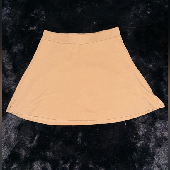 Los Angeles Apparel Ponte A-Line Skort - Khaki - Picture 2 of 2